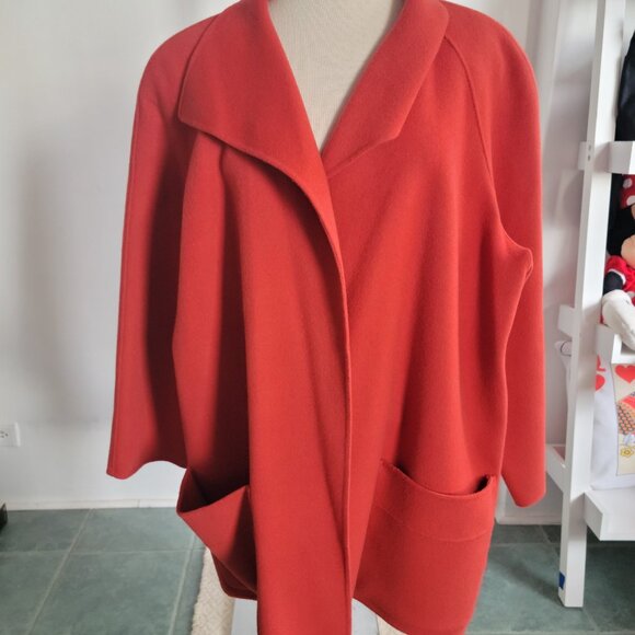 Alexander Bartlett Burnt Orange 100% Wool Jacket Coat w/Patch Pockets (Size: 2X) - Picture 12 of 16